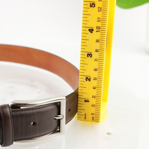 BKE Mens Belt Size 38 Dark Brown Leather Business Casual Silver Tone Buckle - Picture 7 of 12